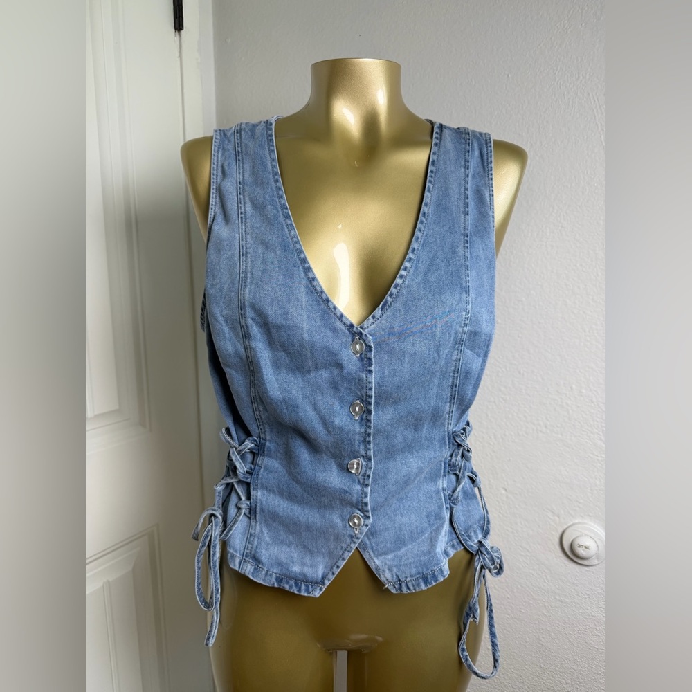 BBJ Los Angeles Light Blue Denim Vest S
